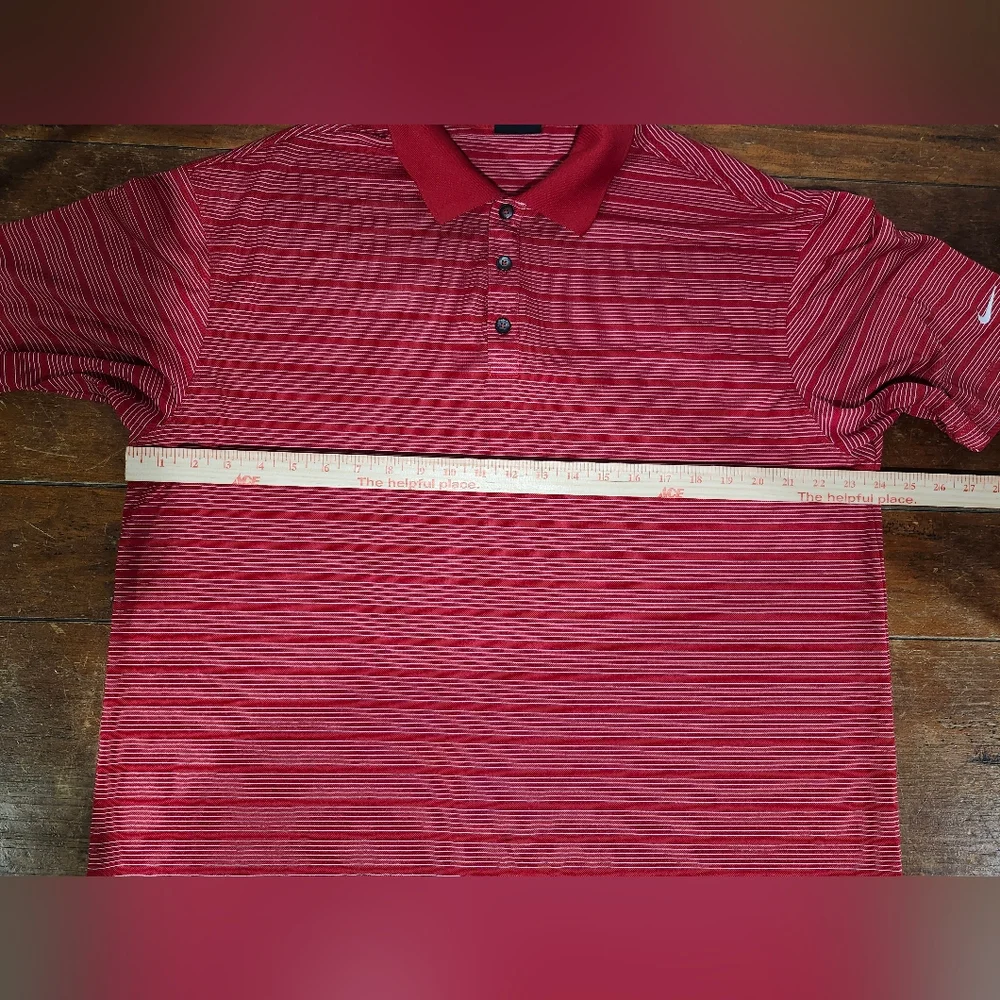 Nike Golf Men's Dri-Fit Short Sleeve‎ Polo Shirt Size XL Red and White